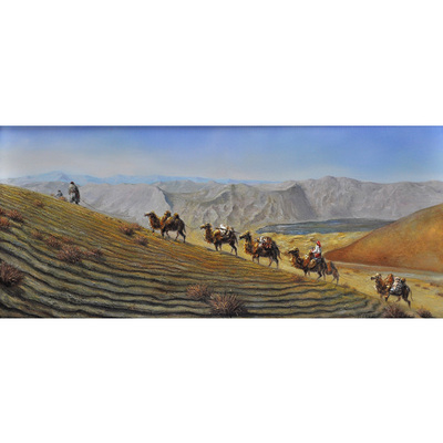 胡茂盛《丝绸之路》布面油画 大尺幅