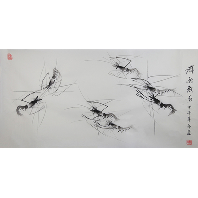 实力派画家郭岚《群龙戏水》