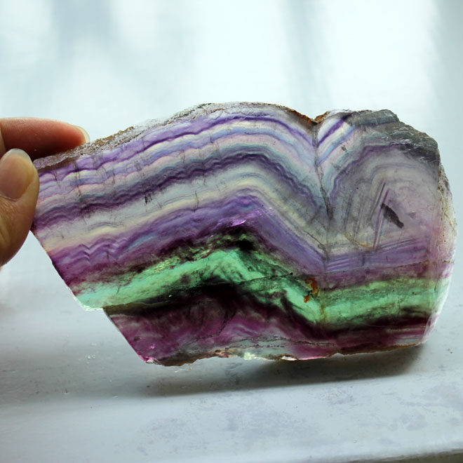 千蕊天然彩萤石摆件原石片紫绿莹石彩虹莹石雕刻料原料矿标实物