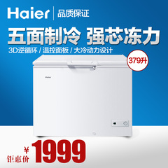 Haier/海尔 BC/BD-379HK卧式顶开门单门单温冷冻冷藏商用冷柜冰柜