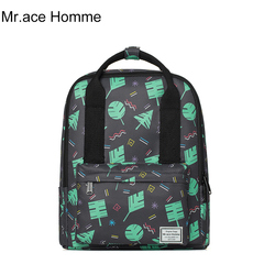 Mr.ace Homme韩版mini双肩包女两用手提书包简约旅行小背包学院风