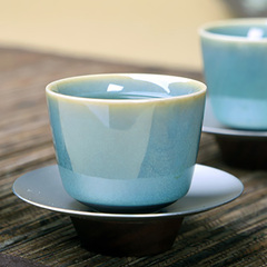 台湾宜龙茶道功夫茶具茶杯陶瓷杯水杯杯子-绿翠玉兔毫釉玉香单杯