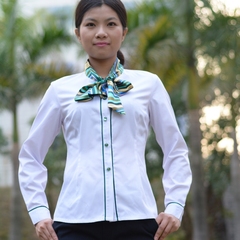 中国农业银行工作服长袖女衬衫白色正品农行制服修身衬衣大码包邮