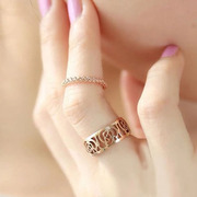 Cool na Korean version of wide-cut rose flower ring jewelry rose gold 1051