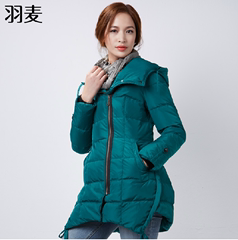 羽麦冬季新品羽绒服半成品女款8866九成品衣皮修身韩版连帽设计