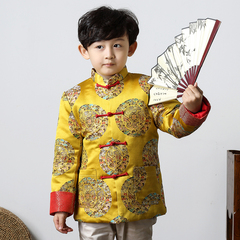 兴业堂黄色男童唐装冬季儿童新年棉礼服中国风演出服加厚外套上衣