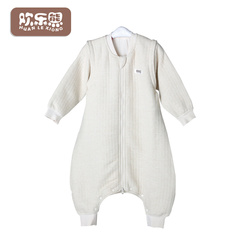 欢乐熊婴儿衣服春秋款新生儿哈衣式防踢睡袋幼童宝宝加厚保暖睡袋