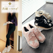 Puqi spring New England in autumn and winter the wind suede platform shoes with five-pointed star in thick-soled shoes students Chao