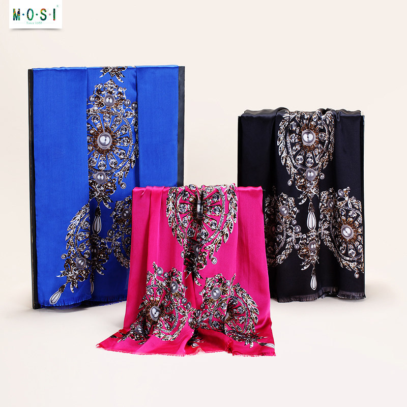 慕丝mosi韩版欧美围巾女士春季超大披肩围巾两用百搭印花百搭丝巾