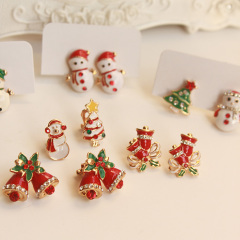 Shanzi Korean Queen asymmetric cute Christmas leave without pierced earrings ear ear clip earrings ear bone clamps