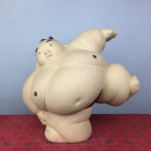 五小福日本相扑手日本仔胖子卡通人物佛山公仔陶瓷摆件客厅装饰品