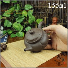 茶壶无釉荷花仿古瓜茶壶紫砂壶朱泥壶潮州功夫茶具155ml接批