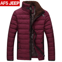 Afs Jeep/战地吉普轻薄款羽绒服男 短款修身立领外套正品反季清仓