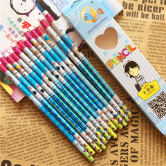 铅笔儿童学习用品小学生奖品hb韩国创意可爱卡通带橡皮套文具批发