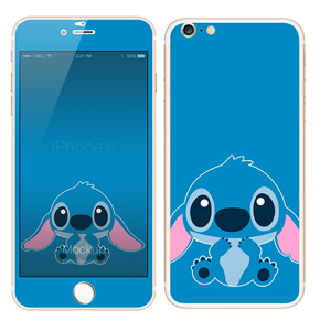 iphone4s史迪奇彩膜 苹果4史迪仔卡通前后贴膜 可爱手机保护膜潮