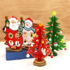 新年圣诞装饰品木质许愿树雪人老人桌面摆件儿童礼物玩具礼物礼品