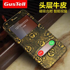 for iphone6 6S plus 5.5真皮手机套皮套保护壳 开窗 苹果6S plus