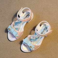 儿童凉鞋女童2016新款夏季水钻高跟亮皮童鞋中大童小女孩沙滩鞋子