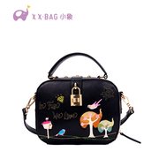 Little elephant bags 2016 new fashion cute embroidery individuality rivet hand shoulder slung bags 2015