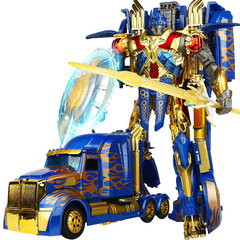 变形金刚大号擎天柱黄金版超变机器人带武器模型玩具车汽车人礼物