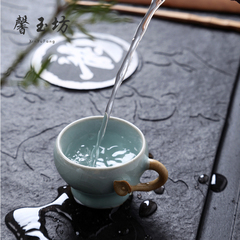 馨玉坊 哥窑创意茶杯 陶瓷功夫茶具单杯主人杯品茗杯茶盏普洱红茶