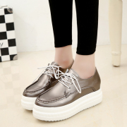 Europe Spring 2016 new thick-soled tie little shoes small thick-soled platform shoes and leisure shoes women shoes wave