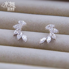 Three beauty is just too cute rhinestone zircon earrings daily to match the bride wedding dress Korean H0276