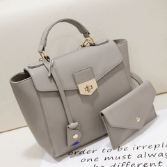 尹恩惠同款2015春新款韩潮十字纹女包锁扣手提包子母包斜挎包大包