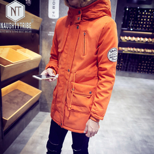 naughtytribe旗舰店2015冬装新品中长款情侣棉服男加厚棉袄保暖青少年外套毛领棉衣潮