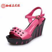 Spider King Lady Sandals platform Rome platform high heel women's shoes fashion rivet metal clasp loop shoes authentic