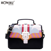 2015 new purses for fall/winter and colorful printing Japanese and Korean decorative belt slung fashion women bags women handbag