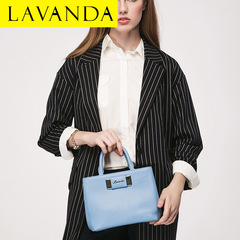 LAVANDA新款铂金包手提斜挎包头层牛皮斜跨单肩女包通勤小包包