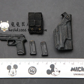 森哥1:6 兵人ss m9 p226 胸前沙色cqc战术枪套molle版 4厘米模型