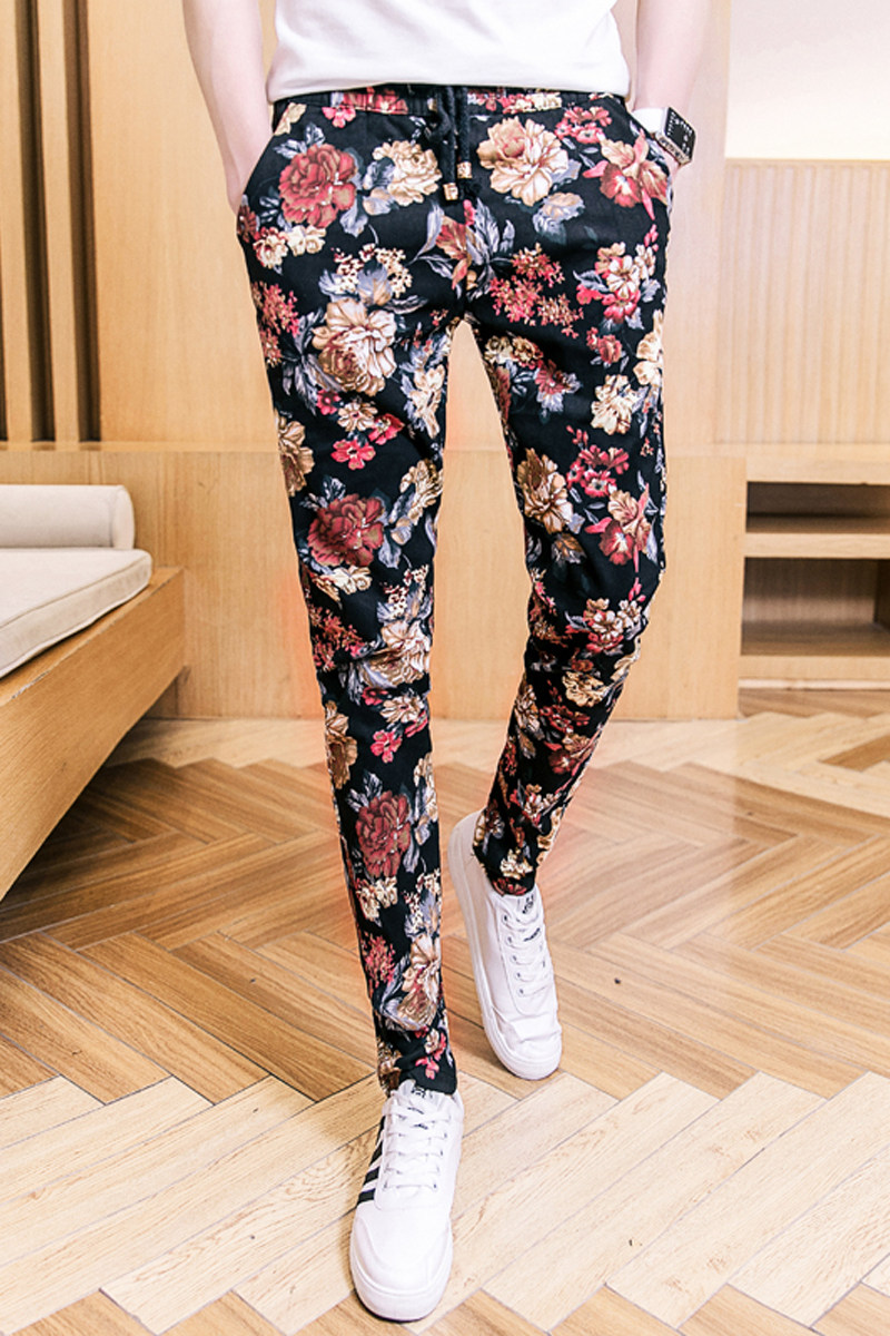 2017新款裤子韩版花裤子个性哈伦裤时尚休闲裤长裤男1666-k03-p45