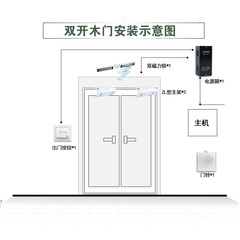 考勤门禁系统套装 双开木门 磁力锁