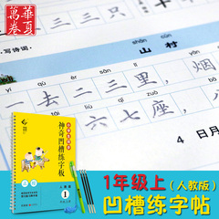 田英章钢笔硬笔正楷字帖 1上(人教版)/小学生同步凹槽练字板褪色中性笔反复练习 2016年秋一年级上册语文同步学习预习