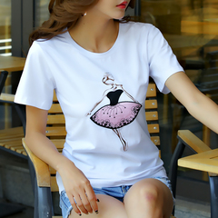 2017夏季新款韩版大码白色宽松纯棉短袖T恤女潮