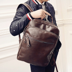 安丽雅韩版男士双肩包学生包女士背包休闲书包时尚旅行商务电脑包