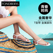 Feibolier FBL2015 summer styles low calf leather open-toe t-Sandals FB52111835-40