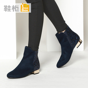 Shoe shoebox2015 new tide Joker mixed colors with classic short boots side zipper low round and elegant women's boots