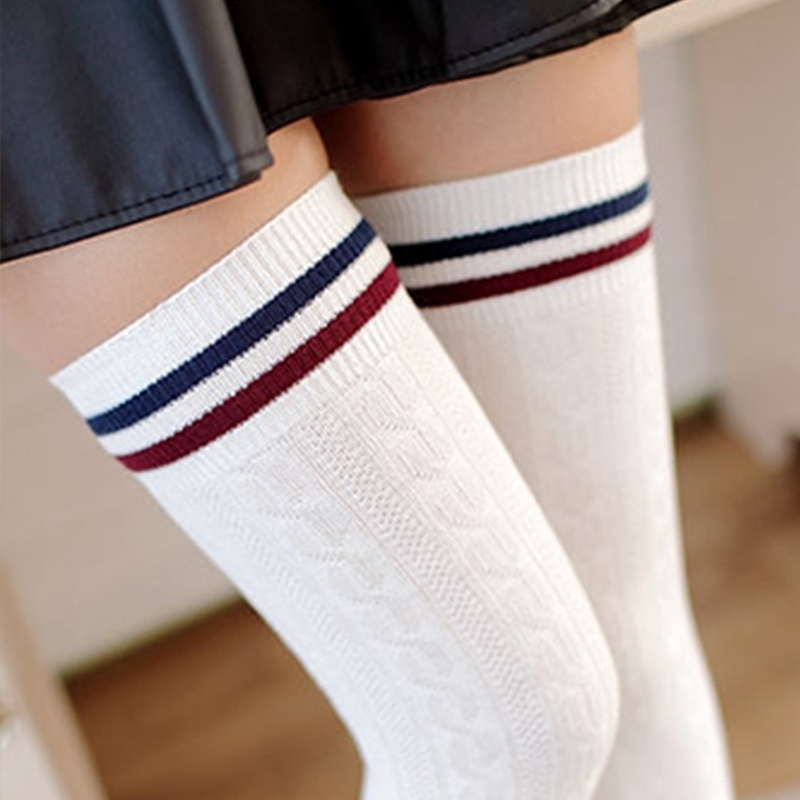 过膝袜日系学院风