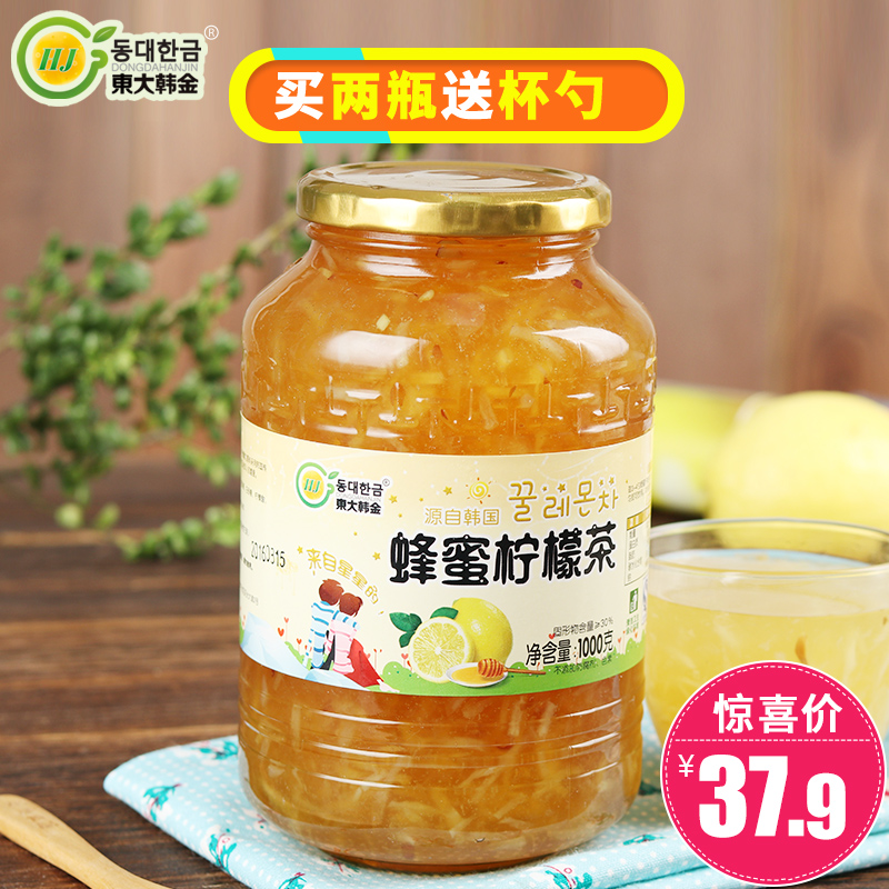 东大韩金蜂蜜柠檬茶1000g蜜炼果酱水果茶韩国风味夏季冲饮品 包邮产品展示图2