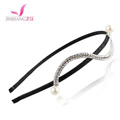 River quality headband hair accessories Korean fine headband headwear fashion jewelry rhinestone headband simple pressure card