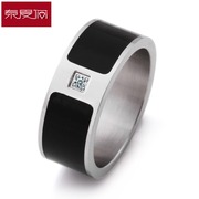 New year simple men''s rings aggressive punk Japanese and Korean character accessories fashion titanium steel ring engraving