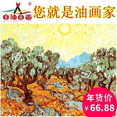 自油自画diy数字油画装饰画客厅无框画现代简约创意礼品 梵高名作