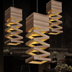 「木修远-云弦」设计师艺术创意餐厅灯具吧台过道单头实木制吊灯