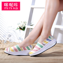 MI Ka lazy sets foot shoes Korean wave canvas shoes asakuchi women thick cake shake shoes shoes shoes