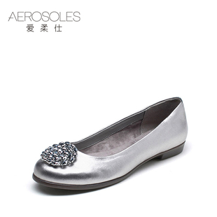 愛馬仕lindy金棕 AEROSOLES 愛柔仕金屬立體花朵平底單鞋舒適休閑鞋2020101028 愛馬仕ld包