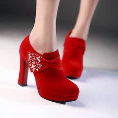 European designer shoes in spring 2015 round luxury rhinestone platform chunky heels shoes sexy high heel shoes