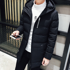 2016冬季棉衣男士中长款外套男装棉服加厚韩版修身连帽